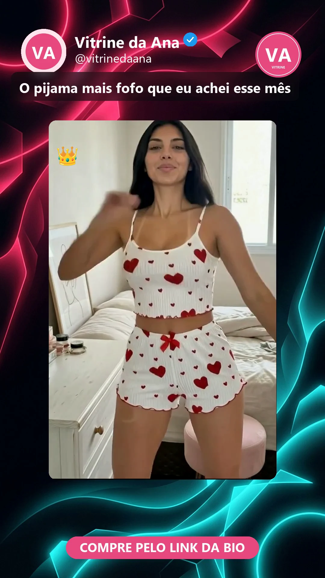O mesmo vídeo com um card escuro